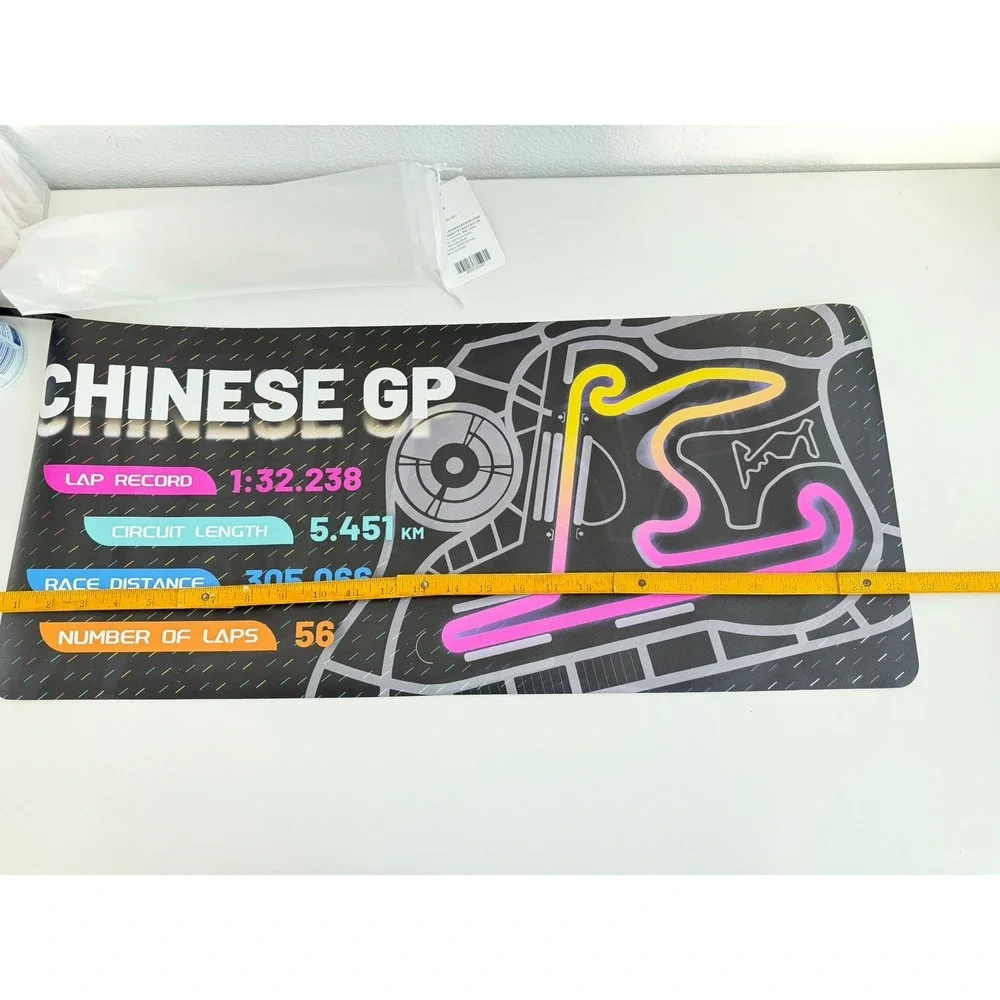 F1 Shanghai Circuit Chinese GP Desk Mat Mouse Pad PU Leather Formula 1 (70x30cm)